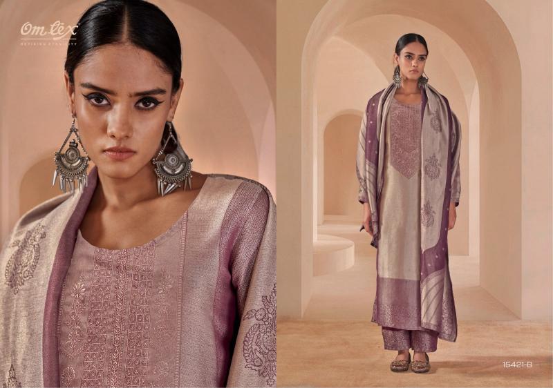 Omtex farnaaz embroidery dress material wholesale